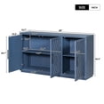 thumbnail image 6 of Buffet Cabinet, Atumon Accent Cabinet with 3 Doors, Farmhouse Buffet Cabinet with Adjustable Shelves, Wood Cabinet Furniture for Kitchen Dining Room Living Room, 60"L x 15.7"W x 34.3"H, Blue, 6 of 10