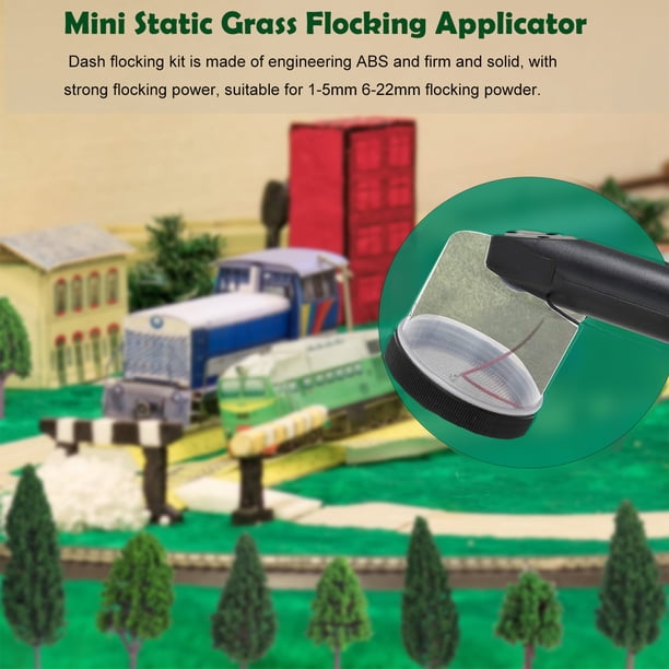 Applicateur de flocage d'herbe statique léger et portable pour modèles de plantation, matériau ABS, 2 piles AA Applicateur de flocage d'herbe statique léger et portable pour modèles de plantation, matériau ABS, 2 piles AA