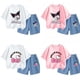 thumbnail image 2 of Sanrio Anime Kawaii Hellokittys Kuromi Tencel conjunto de ropa para niños ropa deportiva de verano para niñas ropa cómoda para niños ropa de descanso para niños, 2 of 5