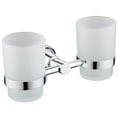 thumbnail image 1 of Vaso de Vidrio para Cepillo de Dientes Doble con Soporte Cromado (Vasos Dobles) Portacepillos de Inodoro, portavasos para lavabo, 1 of 5