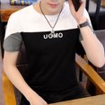 thumbnail image 3 of Camiseta ajustada para hombre, camisetas negras para hombre, camisetas Kpop, ropa básica lisa, ropa de calle, cuello redondo, músculos, algodón, sin logotipo, moda S, 3 of 5