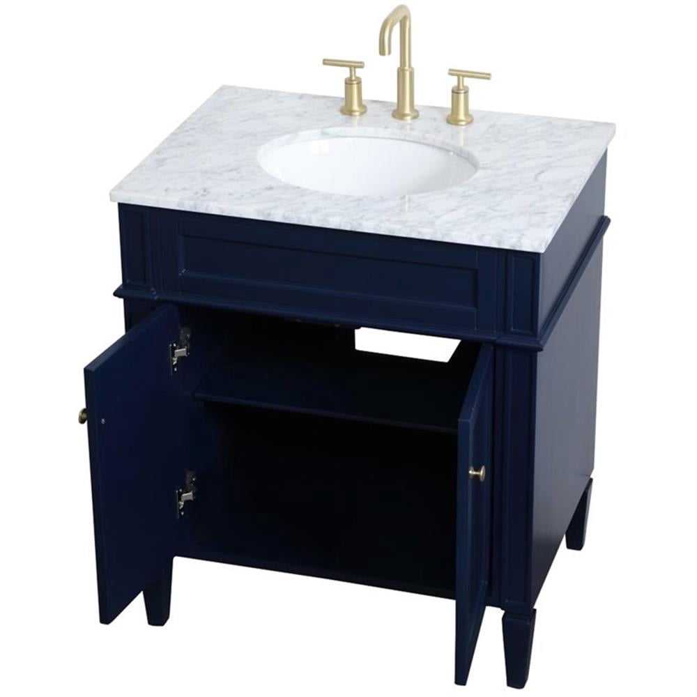 30 inch single bathroom vanity in blue