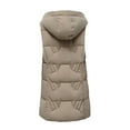 thumbnail image 4 of Stichou Oversized Long Down Vest for Women Outdoor Coats with Hood Long Puffer Vest Winter Coats Sleeveless Warm Jacket Beige M, 4 of 6