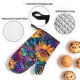 thumbnail image 3 of Pofeuu Psychedelic Sunflowers Print Oven Mitts and Pot Holders 4 pcs Set,High Heat Resistant 500 Degree Extra Thicken Long Kitchen Cotton Oven Glove for Cooking, 3 of 6