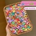 thumbnail image 2 of 50/100 Pieces of Cute Thumb Hair Ties for Girls, High Elasticity, Does Not Hurt Hair, Sweet Little Girl Hair Rope, Kidsren's, 2 of 7
