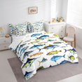 thumbnail image 2 of Manfei Ocean Game Fish King Bedding, Sea Wildlife King Bed in a Bag, White Blue, Reversible, 7pcs, 2 of 6