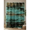 thumbnail image 4 of Fsddascl Teal Brown Plank Shower Curtain Set - Long 72" x 84" Washable Bathtub Curtain with 12 Hooks, Farmhouse Vintage Shabby Wood Grain Waterproof Fabric Stall Shower Curtains for Bathroom/Bathtub, 4 of 6