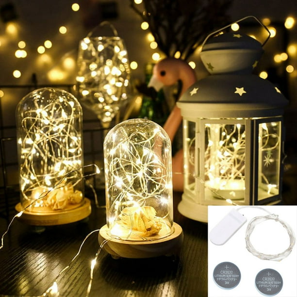 30 LED Micro String Lights Battery Operated Fairy Lights, Copper Wire, Warm White, 9.8 Feet, for ...