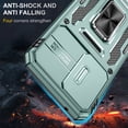 thumbnail image 4 of LeYi Samsung Galaxy A54 5G Case, A54 5G Case with 2 Pack Screen Protectors, Heavy Duty Armor Case with Slide Cover & Upgrade Magnetic 360°Rotatable Kickstand for A54, Green, 4 of 7