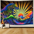 thumbnail image 3 of Tapiz de Pared Maccyafst Ola del Océano Reactivo a Luz UV 150x200cm, 3 of 6