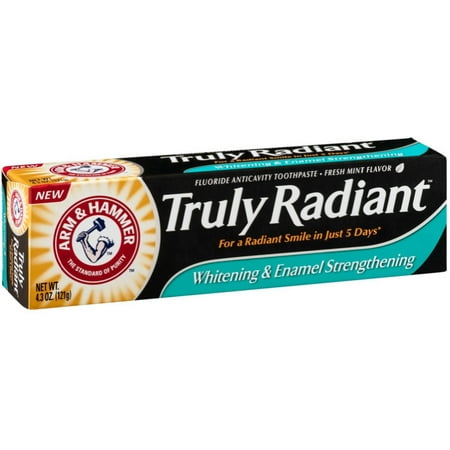 ARM & HAMMER Vraiment Radiant Blanchiment d'émail Renforcement de la pâte dentifrice au fluorure, menthe fraîche, 4,3 onces (Pack de 6)