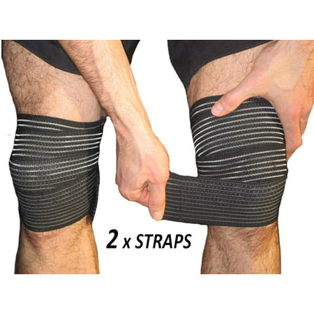 VGEBY 2 straps Elastic Knee Compression Bandage Wraps – Support for Legs, Thighs, Hamstrings Ankle & Elbow Joints Reduce Swelling, Lymphatic Relief Help Recover from Knee Replacement