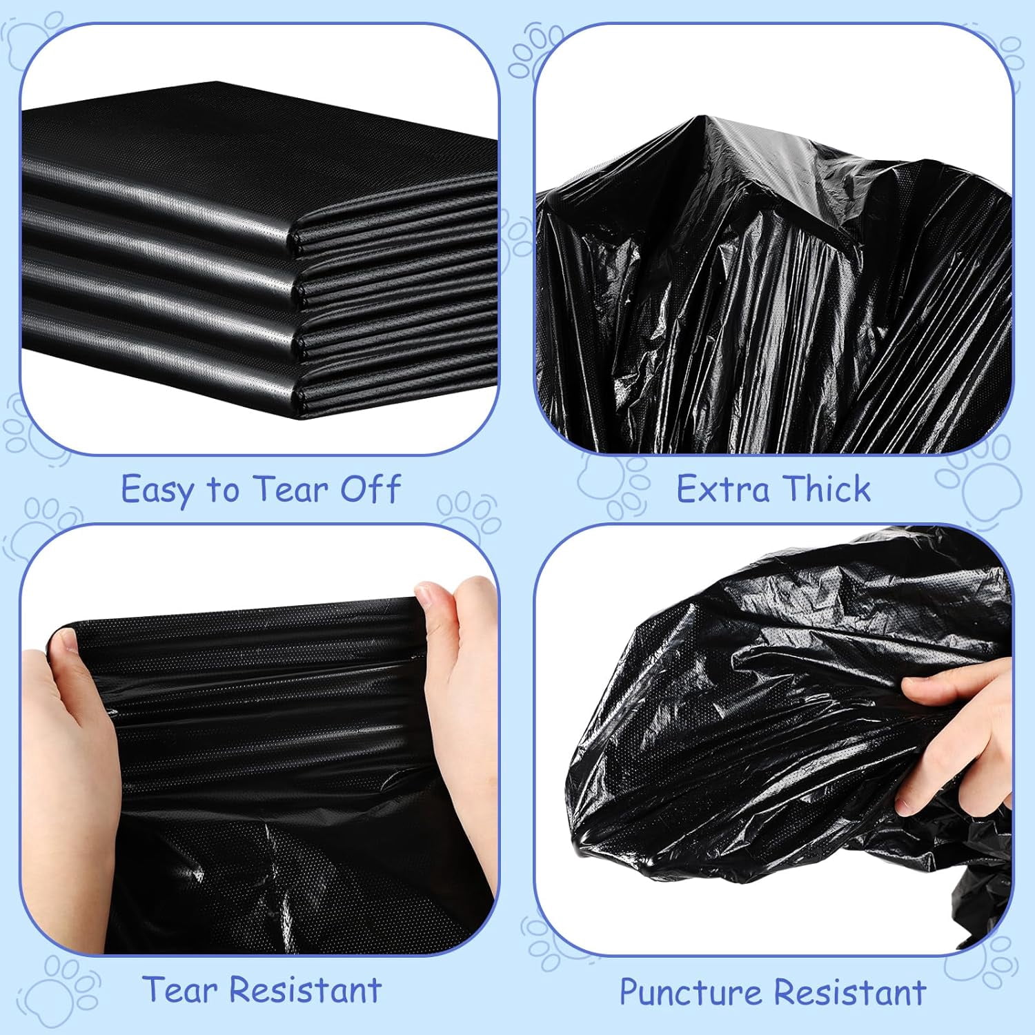 2 Packs 100pcs Black Dog Waste Bags 26" W x 33" l Dog Waste Station Can Liners Heavy Duty Thick Large Poop Bags for Pet Refill Rolls for Doggy Pet Outdoor