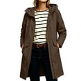 thumbnail image 3 of Sentmoon Waterproof Rain Jacket Windproof Lightweight Hooded Neck Womens Jacket Long Sleeve Long Rain Coat with Pockets for Travel Hiking Camping, 3 of 9