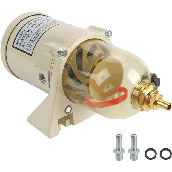 Diesel Fuel Filter Oil Water Separator With Bolt Turbine Marine Boat Superior 60 GPH, 30 Micron, Racor Fuel Water Separator Replace# 500FG 500FH