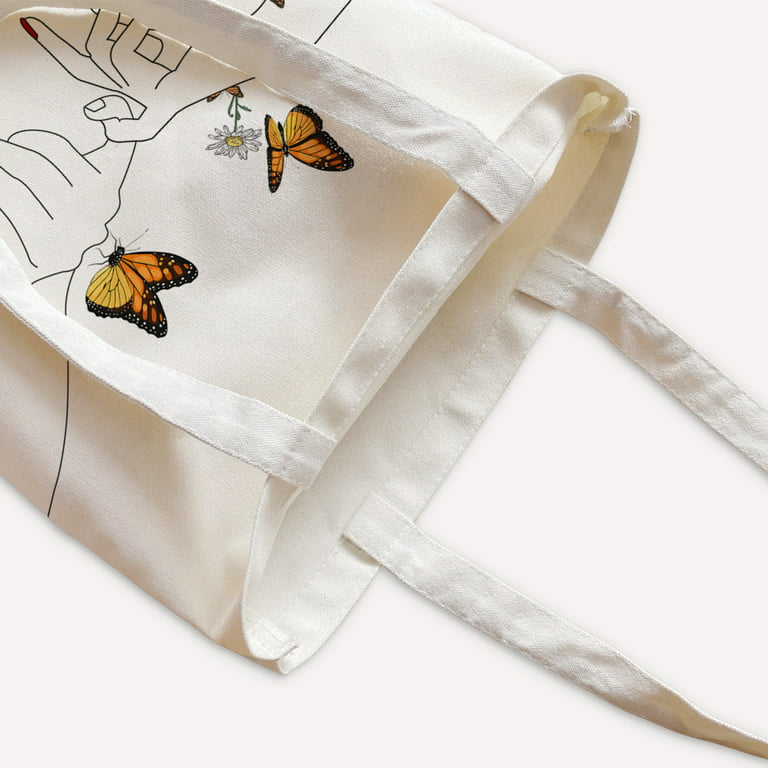 Minimalist Canvas Tote Bag with Zipper (Custom Prints Available