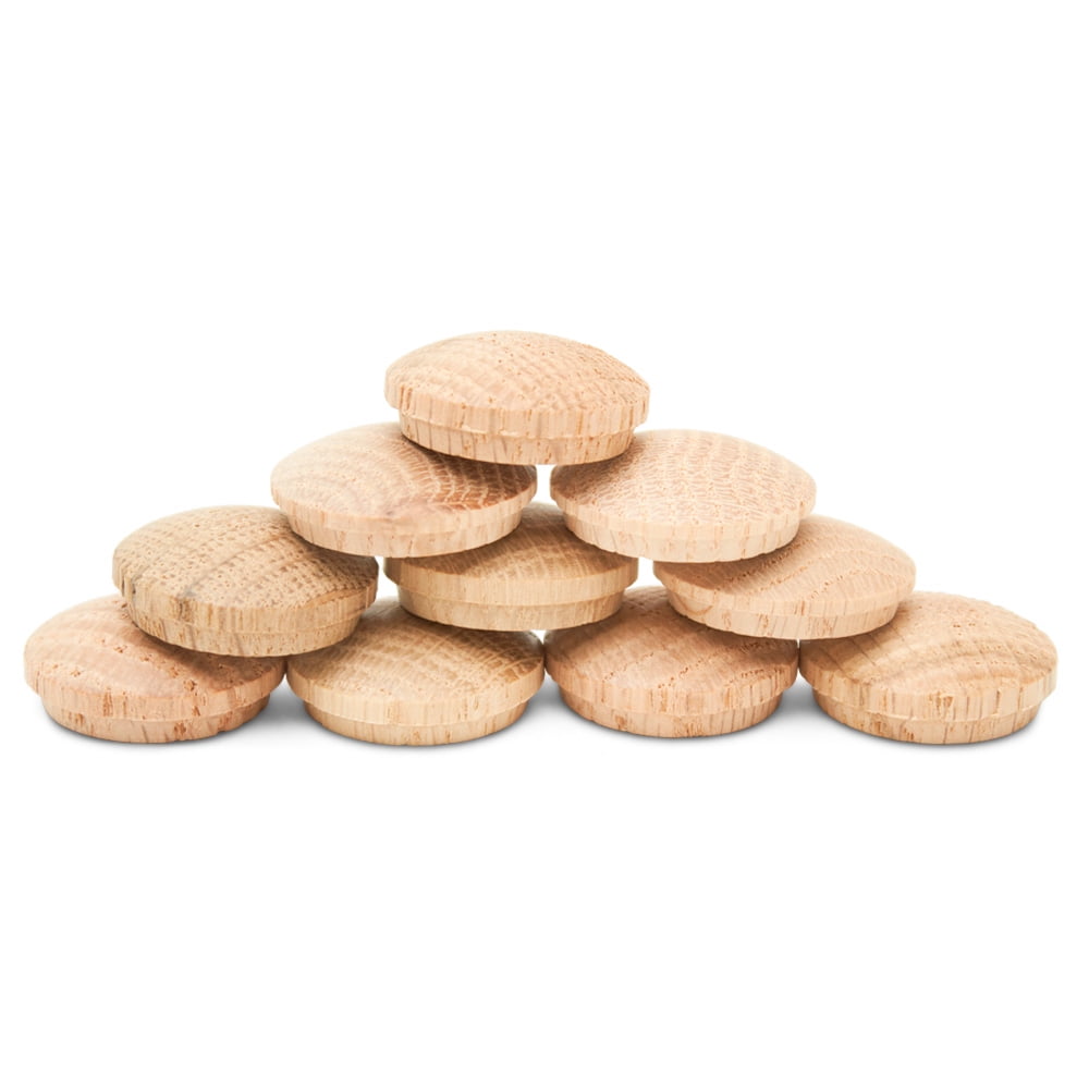 Wood Hole Plugs 1 inch, Pack of 1000 Oak Button Top Wood Plugs for