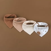 4Pcs/Lot Baby Bibs Muslin Cotton Stuff Newborn Solid Color Snap Button Soft Saliva Towel Burp Cloth Feeding Drool Bibs SET14