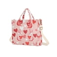 thumbnail image 7 of FORMRS Womens Corduroy Tote Bag Crossbody Shoulder Handbag with Pocket, Bunnies and Hearts, 7 of 7