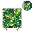 thumbnail image 2 of Cortina de ducha tropical, juego de cortinas de baño de tela de hoja de palma de plátano verde con ganchos decoración de baño lavable a máquina Adepaton 2034905-5, 2 of 8