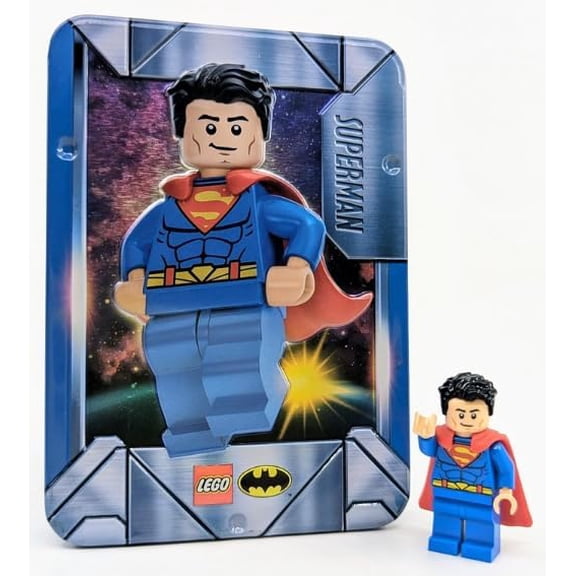 LEGO DC Superheroes: Superman Minifigure in Collectible Rectablge Tin - Ages 6