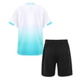 thumbnail image 2 of Sinleey Kids Boys Jerseys Shirts and Shorts Set Basketball Football Exercise Sportswear White XXS, 2 of 7