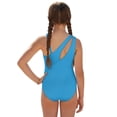 thumbnail image 3 of SEANATIVE 9-10 Years Girls One Piece Swimsuit with Mesh Coverup Skirt, Cute Cut Out Bathing Suit Trendy Summer Swimwear for Kids Children Teens, Monstera Palm Leaves Pattern Blue, 3 of 7