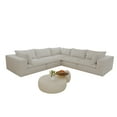 thumbnail image 7 of 118" Cloud Sofa Couch - Plush White Corduroy Fabric, Deep Seat, Modular Design, Feather-Filled Cushions, No Assembly, Pure Sponge Support for Living Room, Bedroom, Apartment, 7 of 7
