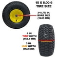 thumbnail image 3 of 2-Pack Front Tires and Rim 15x6-6 For John Deere 100 and 300 Series GY20638, 3 of 10