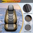thumbnail image 7 of DIKSOAKR Car Seat Covers Full Set Fit for Jeep Compass 2012-2025: 5 Seat Auto Interior Accessories, Faux Leather Waterproof Car Seat Cushions Vehical Cover (Black&Gray), 7 of 7