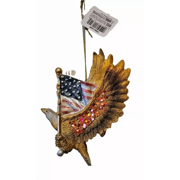 Collections Etc Patriotic American Eagle with U.S. Flag Christmas Ornament – Holiday Décor