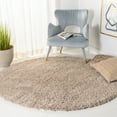 thumbnail image 3 of SAFAVIEH Glen Solid Plush Shag Area Rug, Taupe, 8' x 8' Round, 3 of 11
