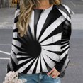 thumbnail image 2 of Geometric Women's Floral Printed Sweatshirt Long Sleeve Crewneck Casual Loose Vintage Graphic Pullover Tops, 2 of 7