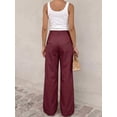 thumbnail image 6 of Women High Waist Wide Leg Pants, Loose Fit Long Trousers with Pockets for Daily Office Commute, 6 of 6