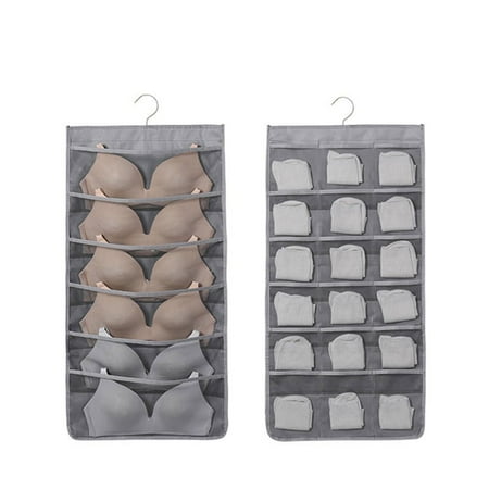 

Double Side Non-woven Cloth Wall WardrobeBag Sorting Hanger Organizer Bra Underwear