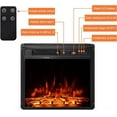 thumbnail image 3 of WAMPAT Foyer Électrique Encastré 18 Pieds' Autoportant avec Télécommande, Foyer de VR pour Meuble Télé avec 5 Flammes Réglables et Minuterie, Petit Poêle Électrique pour Chambre et Bureau, 1400 W, Noir, 3 of 6