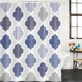 thumbnail image 2 of Grey Purple Moroccan Shower Curtain, Waterproof Shower Curtains for Bathroom, Retro Bohemia Geometric Pattern Washable Fabric Bathtub Curtain Set Bath Decor with 12 Hooks 48"x72", 2 of 8