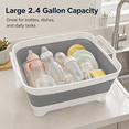 thumbnail image 4 of Collapsible Wash Basin with Drain Plug, 2.4 Gallon Gray Foldable Dish Tub with Handles, Space-Saving Portable Kitchen Sink for Baby Bottles, RV Camping and Outdoor Use, 4 of 7