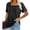 Black women square neck t-shirt a1, variant on Women Square Neck T-Shirt Short Sleeve Casual Basic Tee Top Blouse Everyday Wear Travel Outfit, Black S