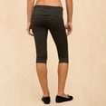 thumbnail image 4 of Women Fold Over Capri Leggings Y2K Low Rise Elastic Waist Cropped Pants Knee-Length Skinny Yoga Athletic Pants Dark Gray L, 4 of 9