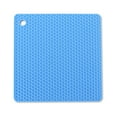 thumbnail image 1 of Heats Insulation Table Mat Dish Plate Pot Pad Square Coaster Nonslip Placemat Desk Countertop Protector Kitchen Draining Light Blue, 1 of 9