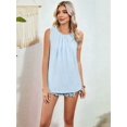 thumbnail image 6 of Women's Sleeveless Tank Tops Summer Pleated Loose Fit Top for Women Casual Round Neck Shirts S, 6 of 10