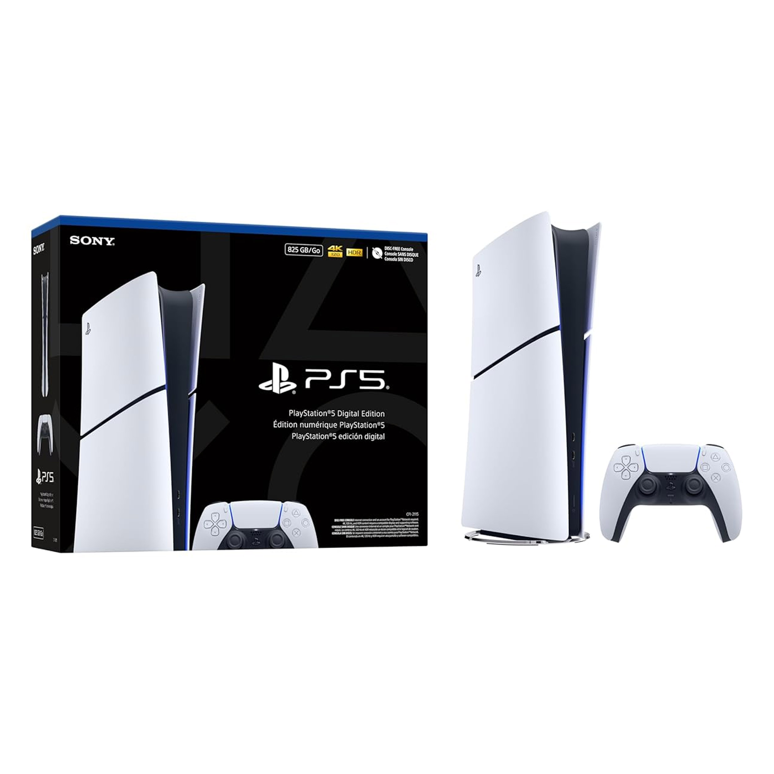 Consola PS5 Slim Digital con control DualSense rojo volcánico extra y kit de accesorios 5