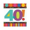Happy 40th Birthday 'Dots and Stripes' Small Napkins (16ct)