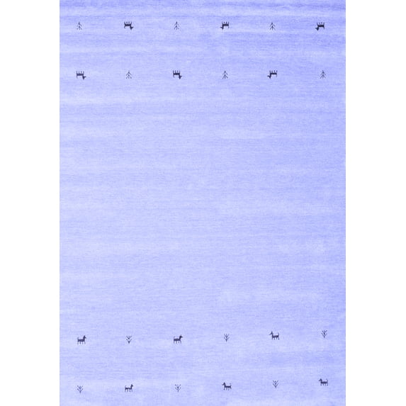 Ahgly Company Machine Washable Indoor Rectangle Solid Blue Modern Area Rugs, 2' x 3'