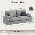 thumbnail image 7 of AFO 76" Modern Linen Sofa Couch with USB and Type-C Charging, Flip-Top Armrest Storage and Side Pockets, Grey, 7 of 7