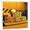 thumbnail image 1 of XMXY Under Construction Long Shower Curtains, Waterproof Weighted Thick Bathroom Curtain with 12 Plastic Hook, 72x72 Inch, 1 of 8