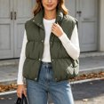 thumbnail image 2 of Taqqpue Women Puffer Vest Lightweight Stand Collar Sleeveless Winter Warm Zip Up Padded Outerwear Jackets with Pockets S-XXXL Under 10, 2 of 10
