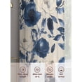 thumbnail image 6 of Navy Blue Beige Peony Sheer Curtains 63 Inch Length 2 Panels Set, Vintage Floral Blossom Botanical Voile Window Treatment Rod Pocket Curtains Sheers Drapes for Bedroom/Living Room/Kitchen 52x"63"x2, 6 of 7