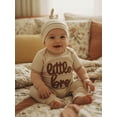 thumbnail image 5 of BemeyourBBs Newborn Baby Boy Little Brother Outfits Cute Little Bro Letters Rib Romper Short Sleeve Full Length Jumpsuit Hat Infant Spring Summer Clothes, 5 of 9